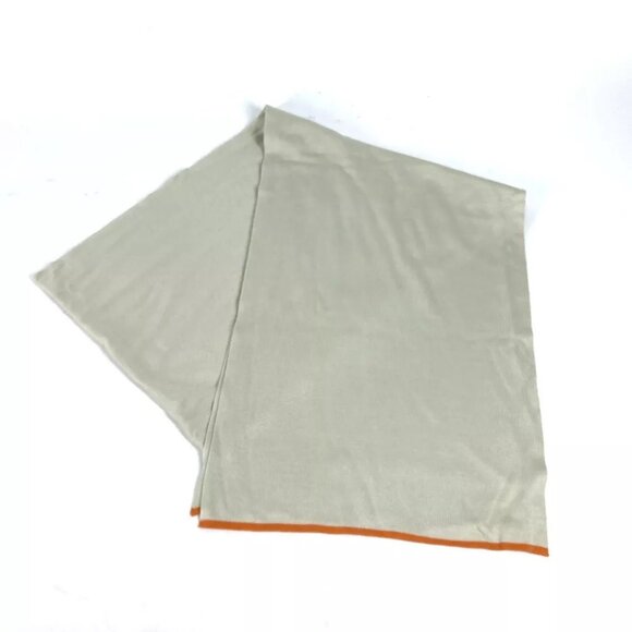 HERMES Bicolor Shawl Stole / Shawl Scarf silk Light GreenBased/Orange - Picture 1 of 8
